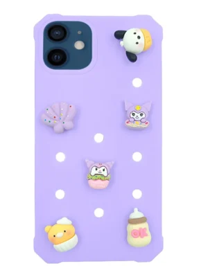 YellowCult DIY Charms Cover for iPhone 11, Cute Phone Case for Women Girls with Raised Edges for Camera & Full Body Protection Scratch-Resistant Back & Pretty Aesthetic Charms 6.1", Lilac
