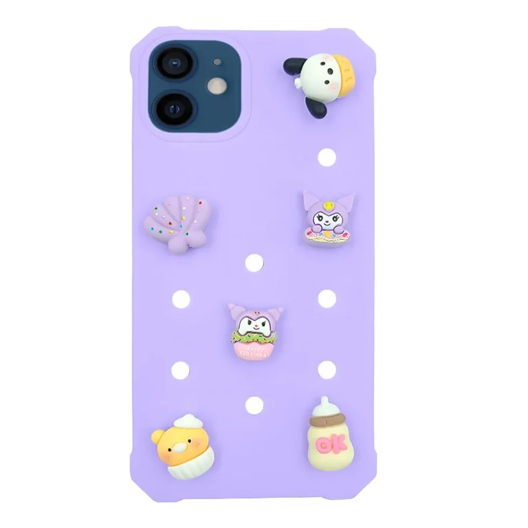 DIY Charms Cover for iPhone 11 – Cute Phone Cases with Raised Edges, Full Protection, and Aesthetic Charms (Lilac) | Mobile Cover for Girls